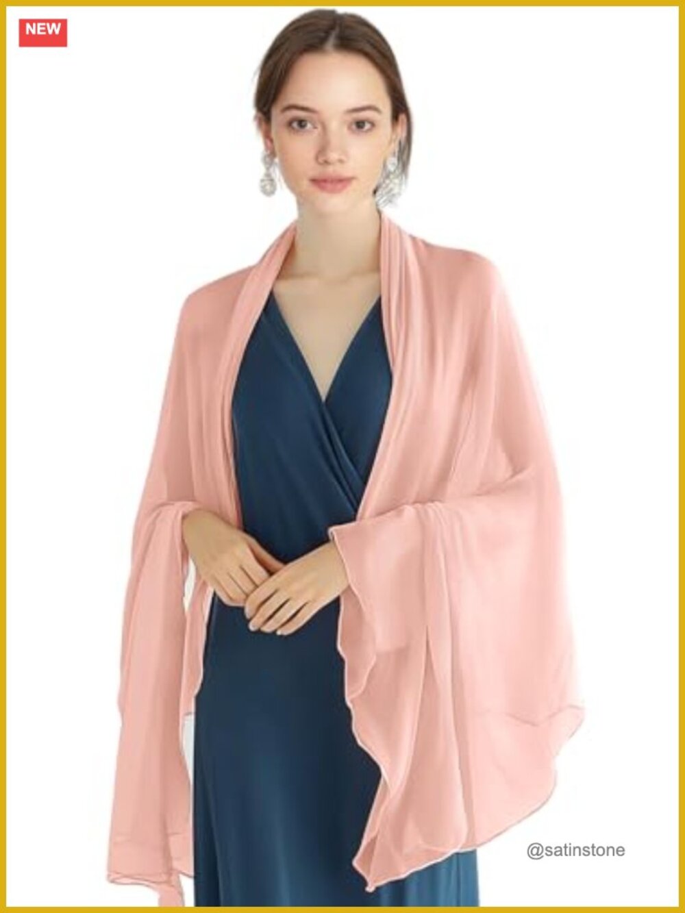 Chiffon Sheer Shawl Wrap Evening Dresses Lightweight 79"x24" Wedding